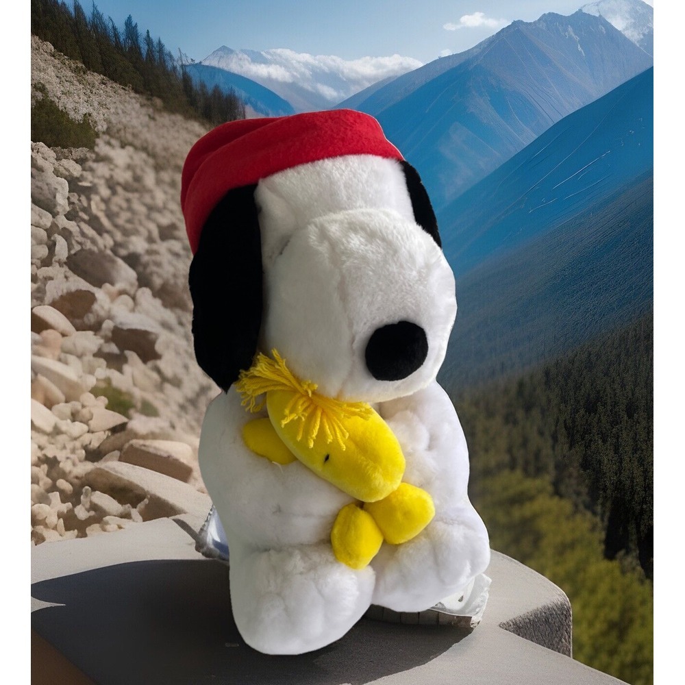 Hallmark LARGE Red Hat‎ Snoopy &  Woodstock Vintage Collectible With Tags